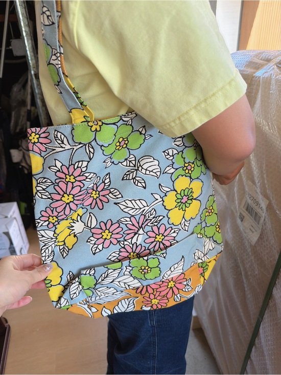 Tory Burch Handbags - Tory Burch Floral Canvas Tote in Light Blue, Yellow, Pink & Green